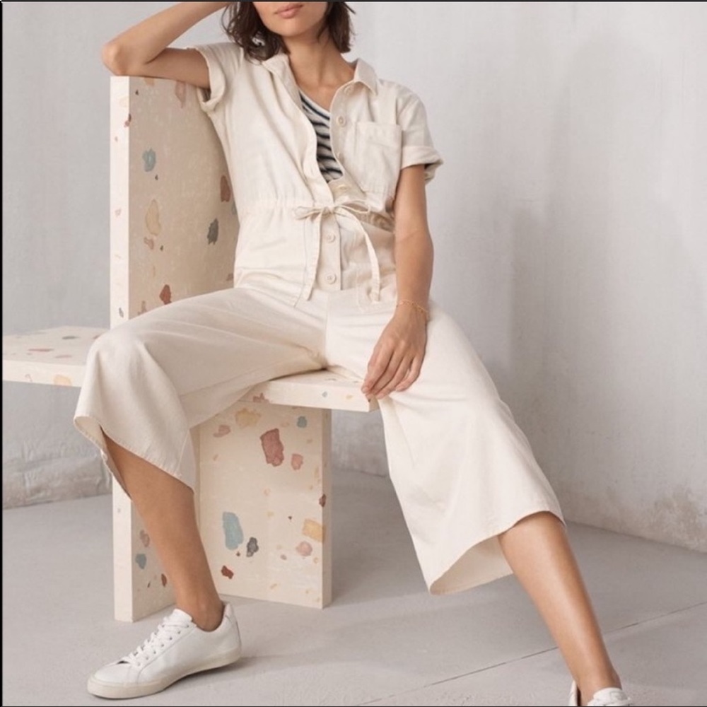 Madewell White Utility Jumpsuit